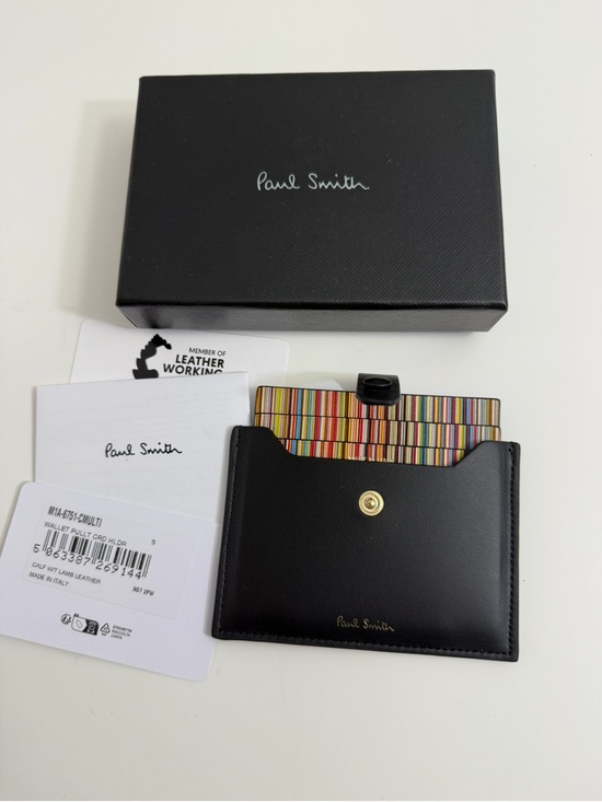 Paul Smith Other - Paul Smith
Black Leather Credit Hard Holder With ‘Signature Stripe’ Pull Out
